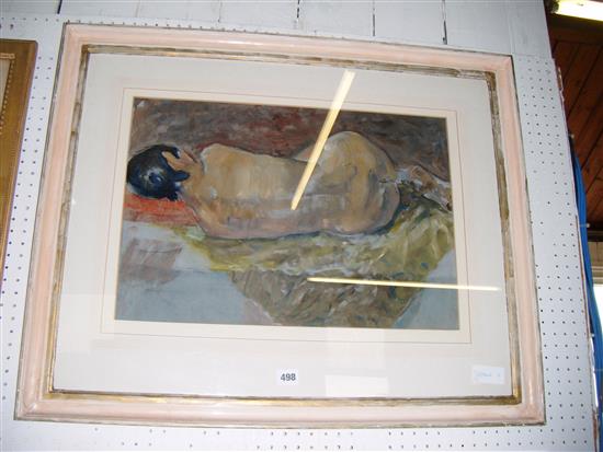 Oil on paper - nude